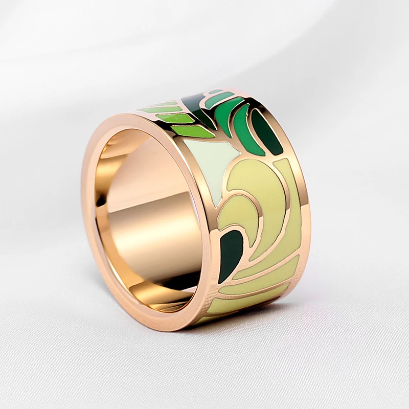 Hot Sale Fashion Enamel Jewelry Stainless Steel Rings For Women Colorful Trendy Angel Wings Design Party Gift