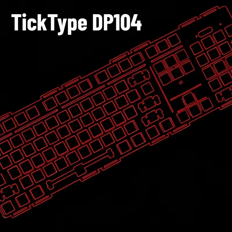 TickType DP104 Keyboard Plate Custom ALU CF PC POM PP FR4 Keyboard Mounting Plate Accessories Per-key Cutout Unslotted Plate