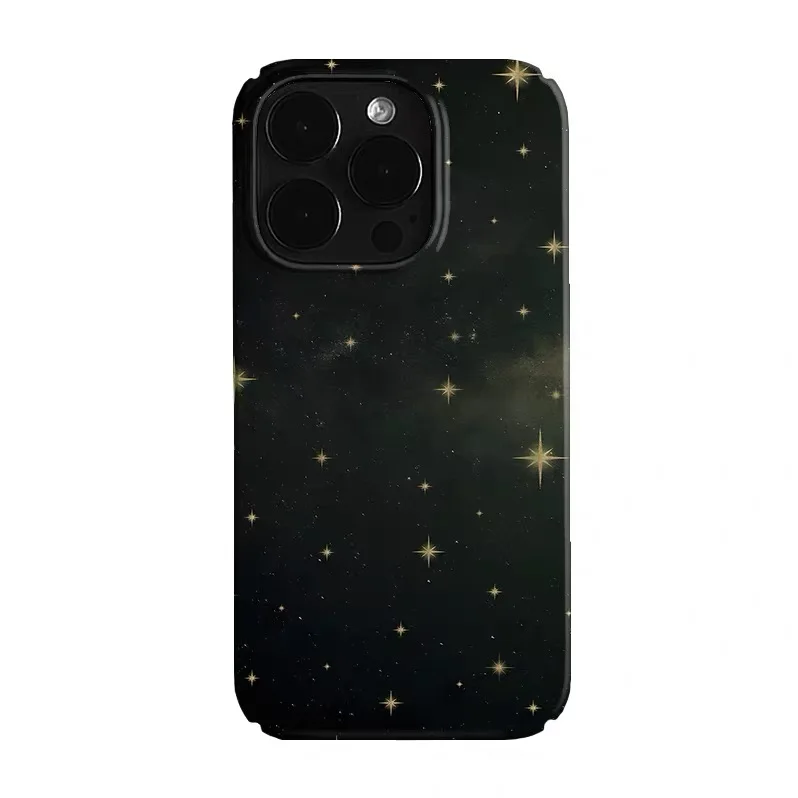 

Black Night Sky, Yellow Stars Phone Case for IPHONE 17 Air 16E 15 PROMAX 14 Plus 13 12 MINI 11 PRO 16Plus XR Acrylic Phone Cover
