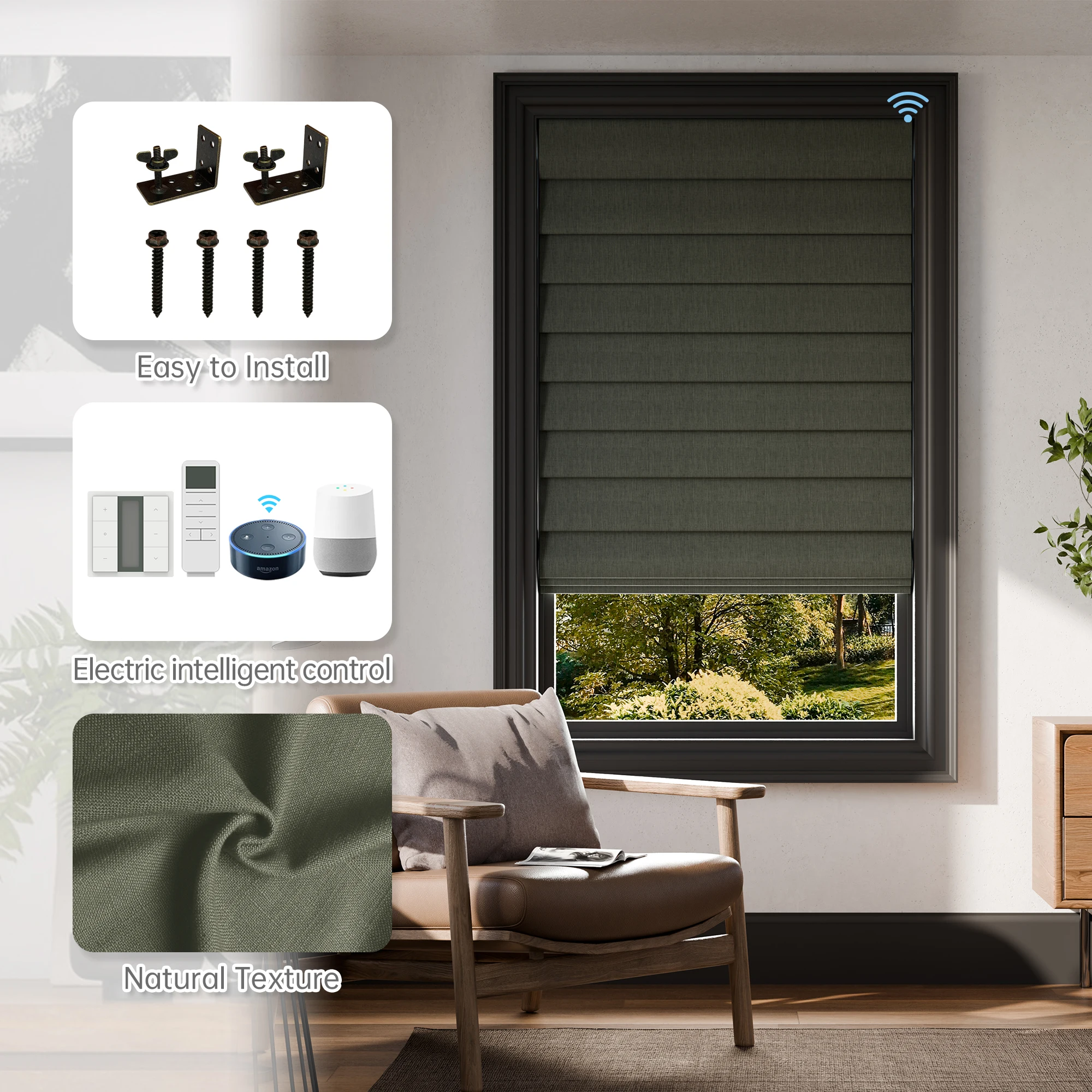 Factory Direct Supply Home Decor Electirc Manual Blackout Roman Shades Roman Blinds for Window