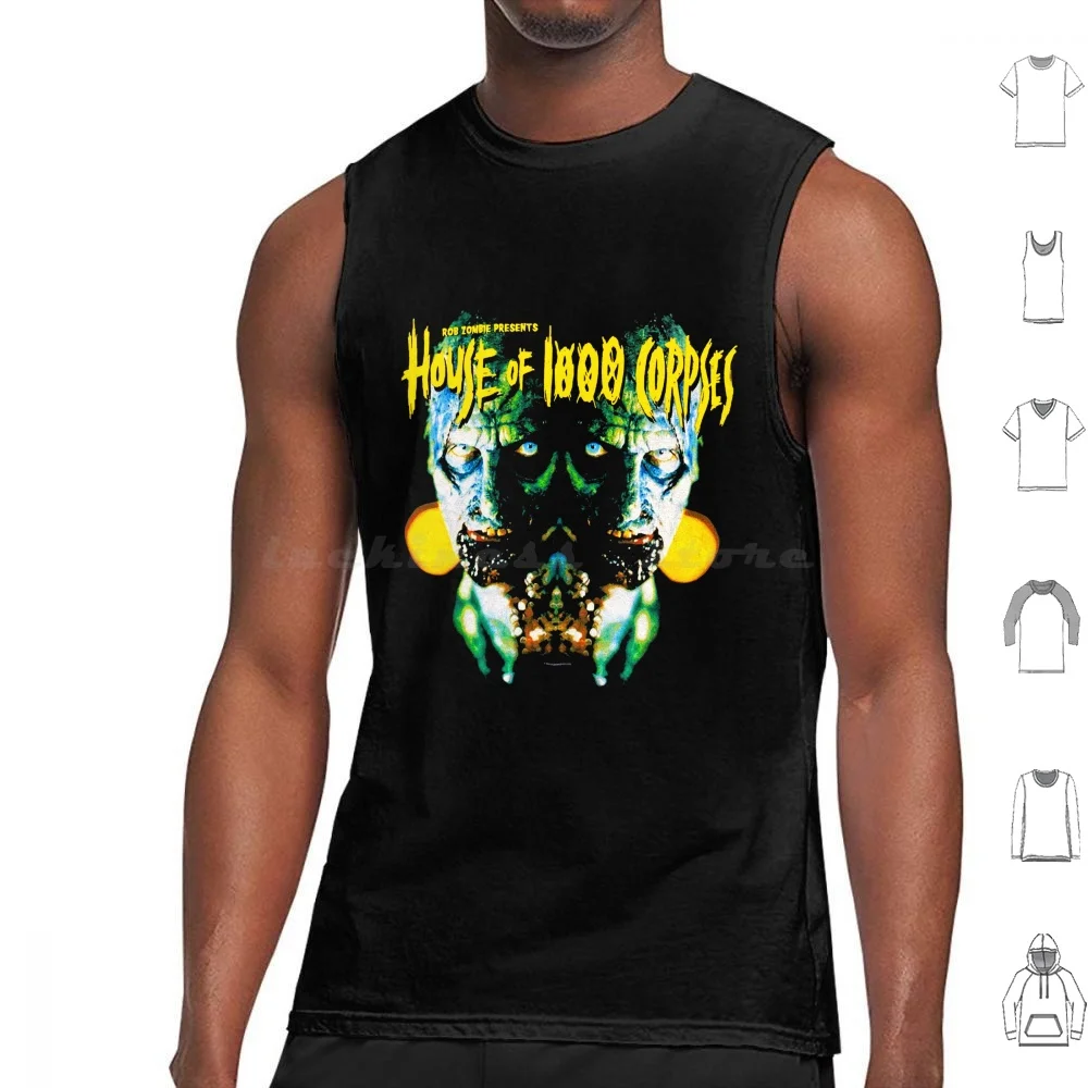 House Of 1000 Corpses 2002 Vintage Tank Tops Vest Sleeveless House Of 1000 Corpses Rob Captain Spaulding Horror Clown