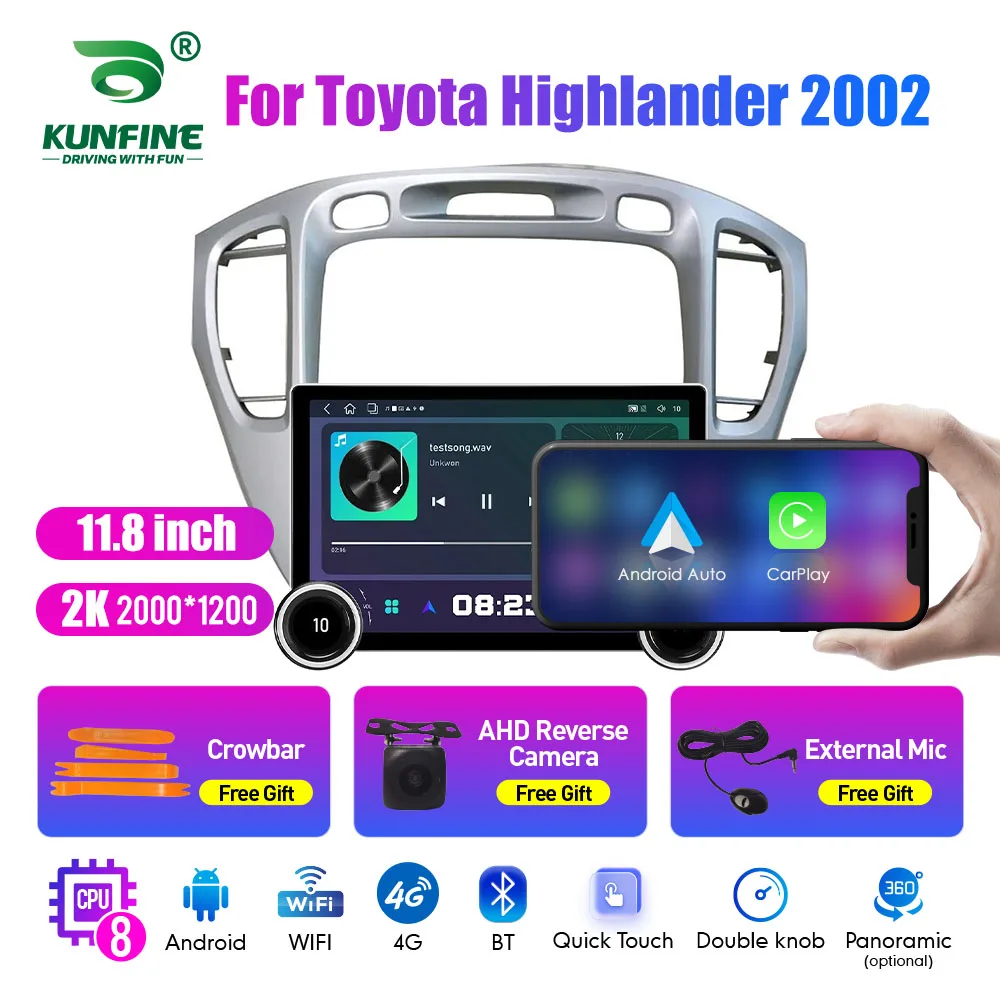 

11.8 Inch 2K Double Knobs 2 Din Car Radio For Honda Highlander 2002 Car Radio DVD Multimedia Video Player Android Auto Carplay
