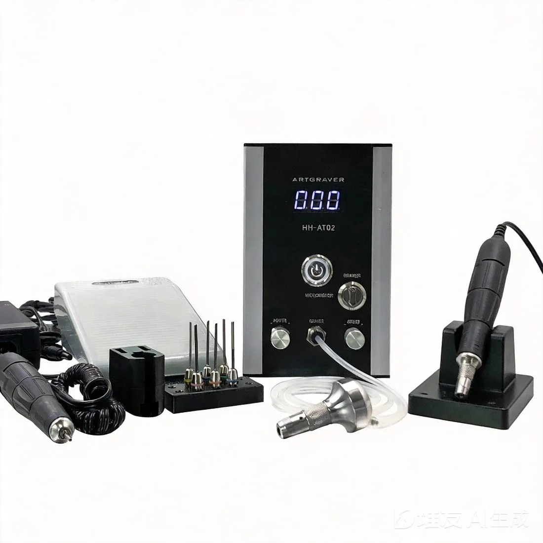AT02 Art Engraving Machine,Built-in Compressor Pneumatic Graver High Speed 160W No Air Compressor Needed for Jewelry Metal Stone
