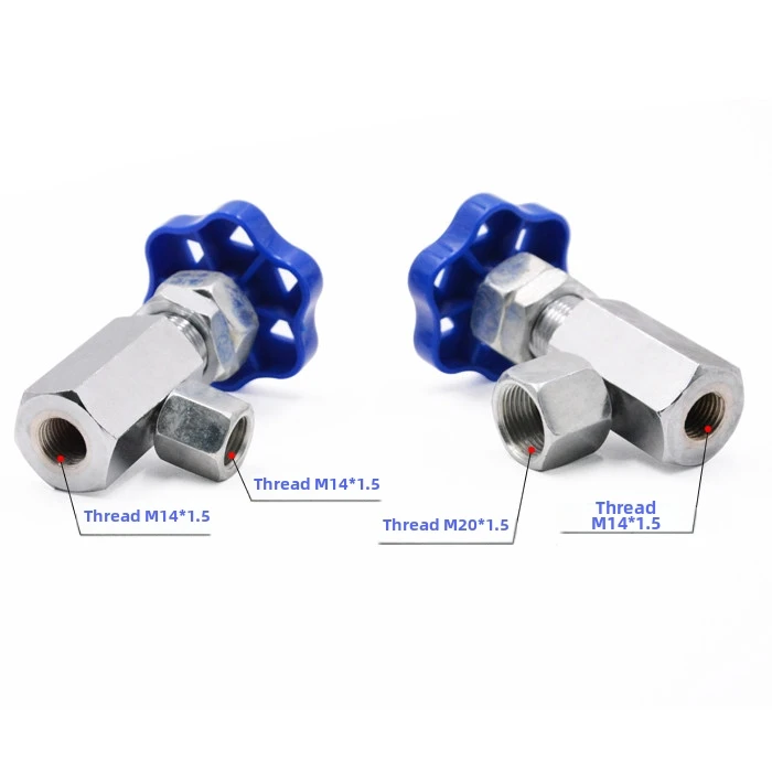 KF-L8/14E KF-L8/20E Hydraulic Pressure Gauge Cock M14×1.5 M20×1.5 High Pressure Oil Water Safety Shut Off Valve 32MPa