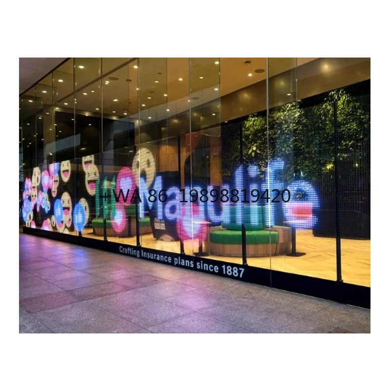 

P6.66 P10 clear Transparent Flexible Led Foils ultra Thin Flexible Film Led Display Easy Installation Crystal Film Screen