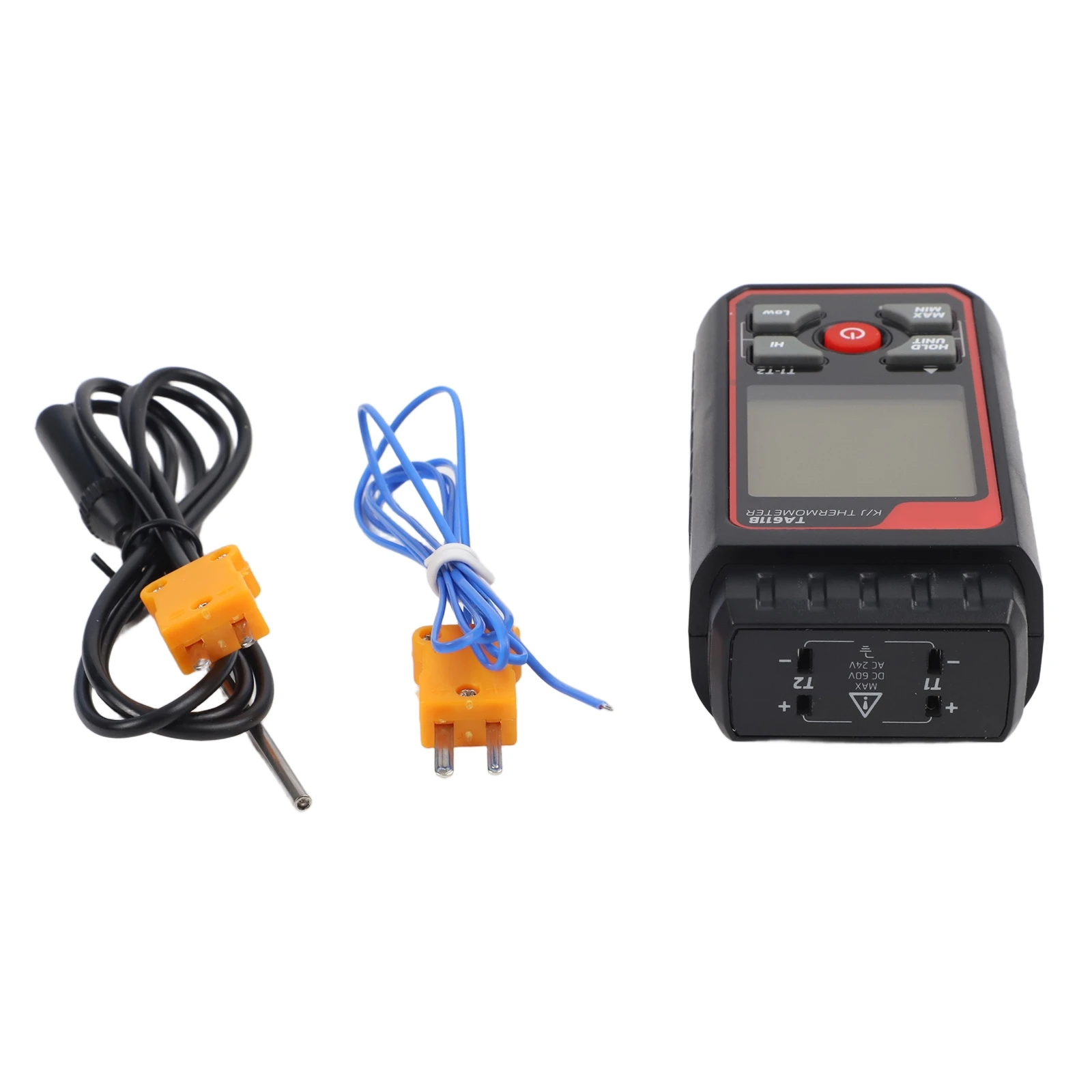 Stainless Steel Digital Thermometer with Dual Probe Support T1 T2 Channels for Lab and Manufacturing Temperature Monitoring