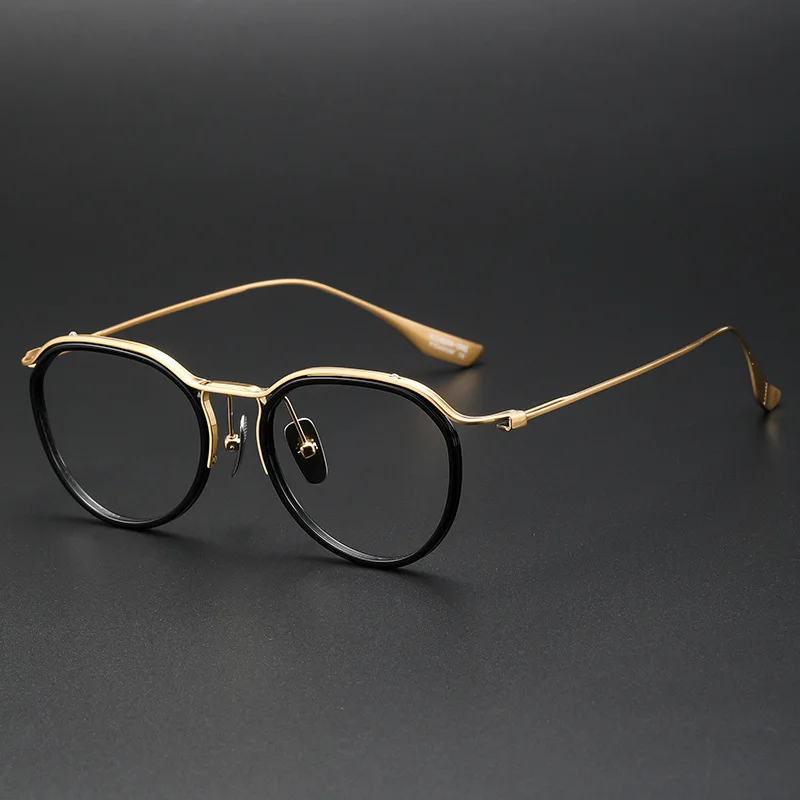 SZTZX Trendy Durable Prescription Glasses Blue Light Blocking Acetate Frame Titanium Temple Polygon Progressive Reading Eyewear