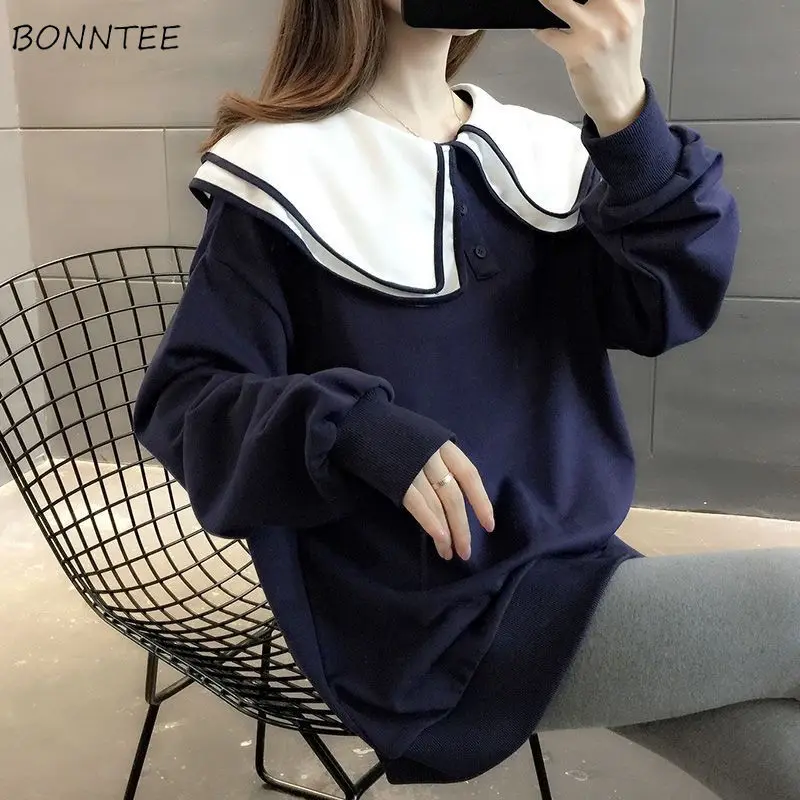 Sweatshirts Women Double-layer Lovely Sweet All-match Fashion Ulzzang Street Wear Simple Casual Korean Style Chic Youth Hot Sale