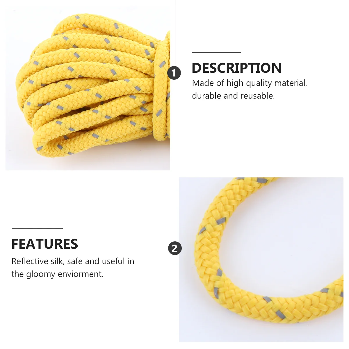 

3pcs Outdoor Camping Reflective Rope Durable Windproof Tent Guyline Portable Lightweight Reusable For Hiking Caravan Awnings