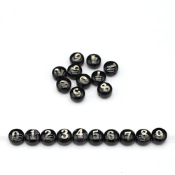 Natural Black Mother of Pearl Beads Number Letter A-Z Pendant Alphabet Loose Bead for DIY Bracelet Necklace Earring 10Pcs/lot