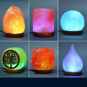 Buntes Himalaya -Kristallstein natürliche Salzlampe, USB -LED -Nachtlicht, Tischlava -Lampe, Schlafzimmer, Kopfteil, Bad, Wohnkultur 12 Hauptverkäufe Luminaria Himalaya -Salz - №6
