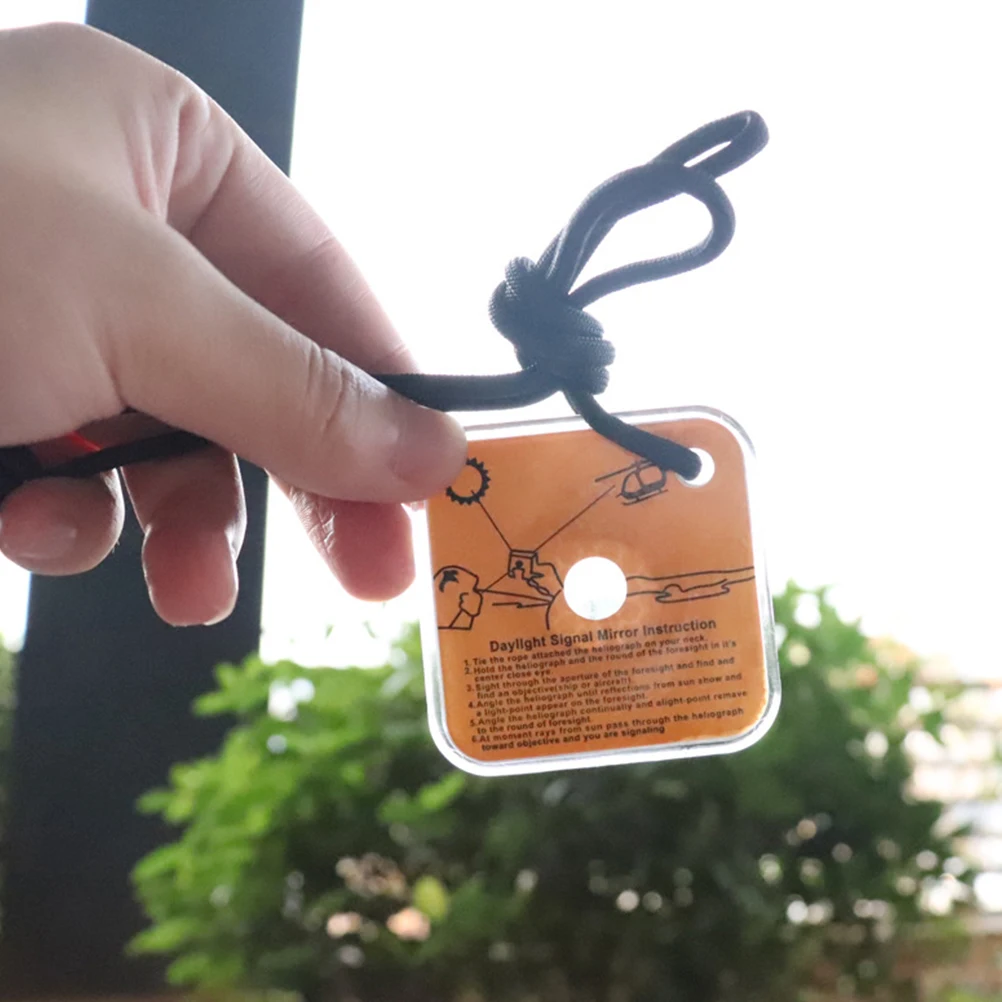 

Signal Mirror Outdoor Survival Emergency Orange Long Distance 100Km+ Communication Gear Retroreflector Camping Hunting Skiing