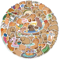 50PCS Capybara Stickers, Cute Brown Stickers Decals Vinyl Waterproof Stickers for Water Bottle Laptop Luggage Helmet Skateboard