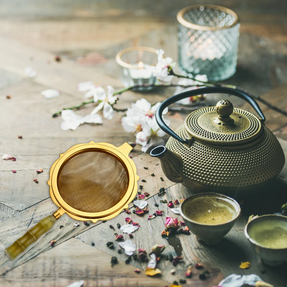 Juego de colador de té, filtro de malla fina de acero inoxidable para té de hojas sueltas, negro, verde, manzanilla Oolong, uso en Bar, cocina y hogar