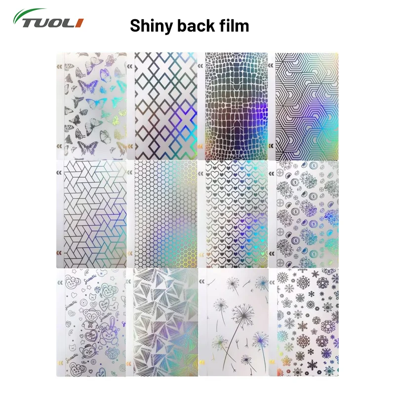 TUOLI 50p Transparent Shiny Back Films Suitable for All Hydrogel Cutting Machine Mobile Phone Colorful DIY Back Protective Films