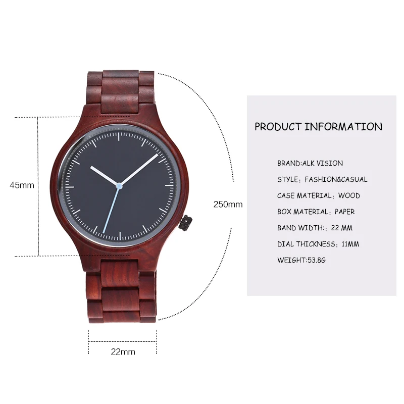 ALK Vision-Montre à Quartz en Bois pour Couple Homme et Femme, Horloge de Luxe Décontractée, Amoureux, Mode Femme, Top Marque