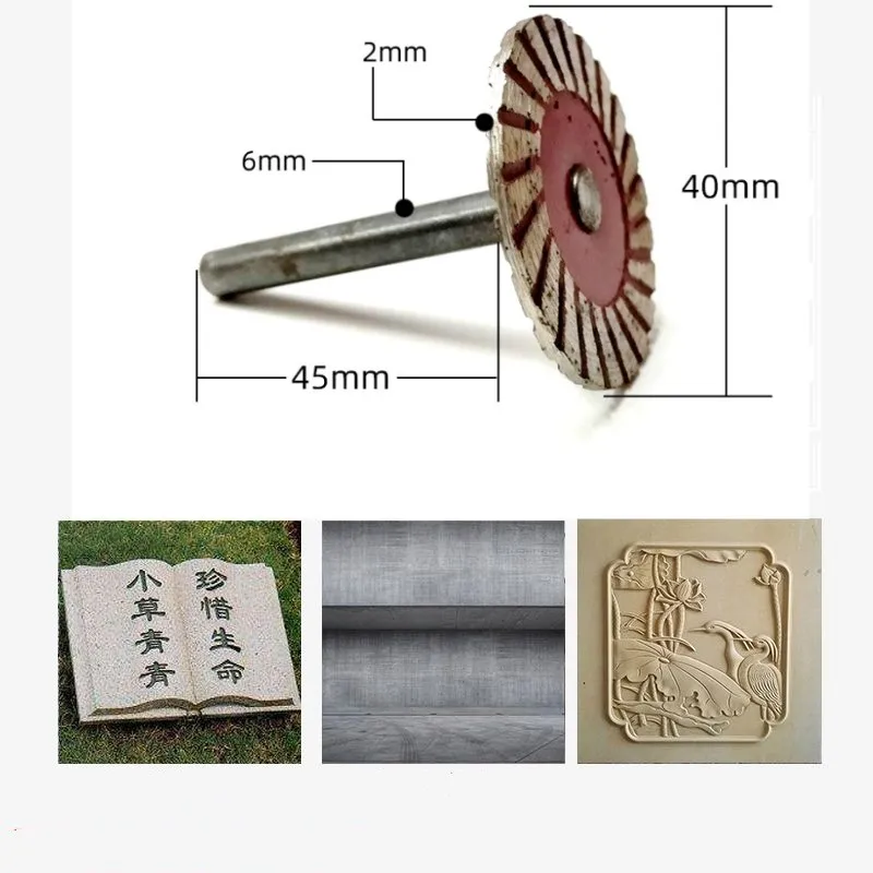 40mm Diamant-Mini-Sägeblatt mit Gewinde, Steinschneidscheibe für Granit, Sandstein, Beton, Buchstabengravur, Schleifwerkzeug – Detail 8