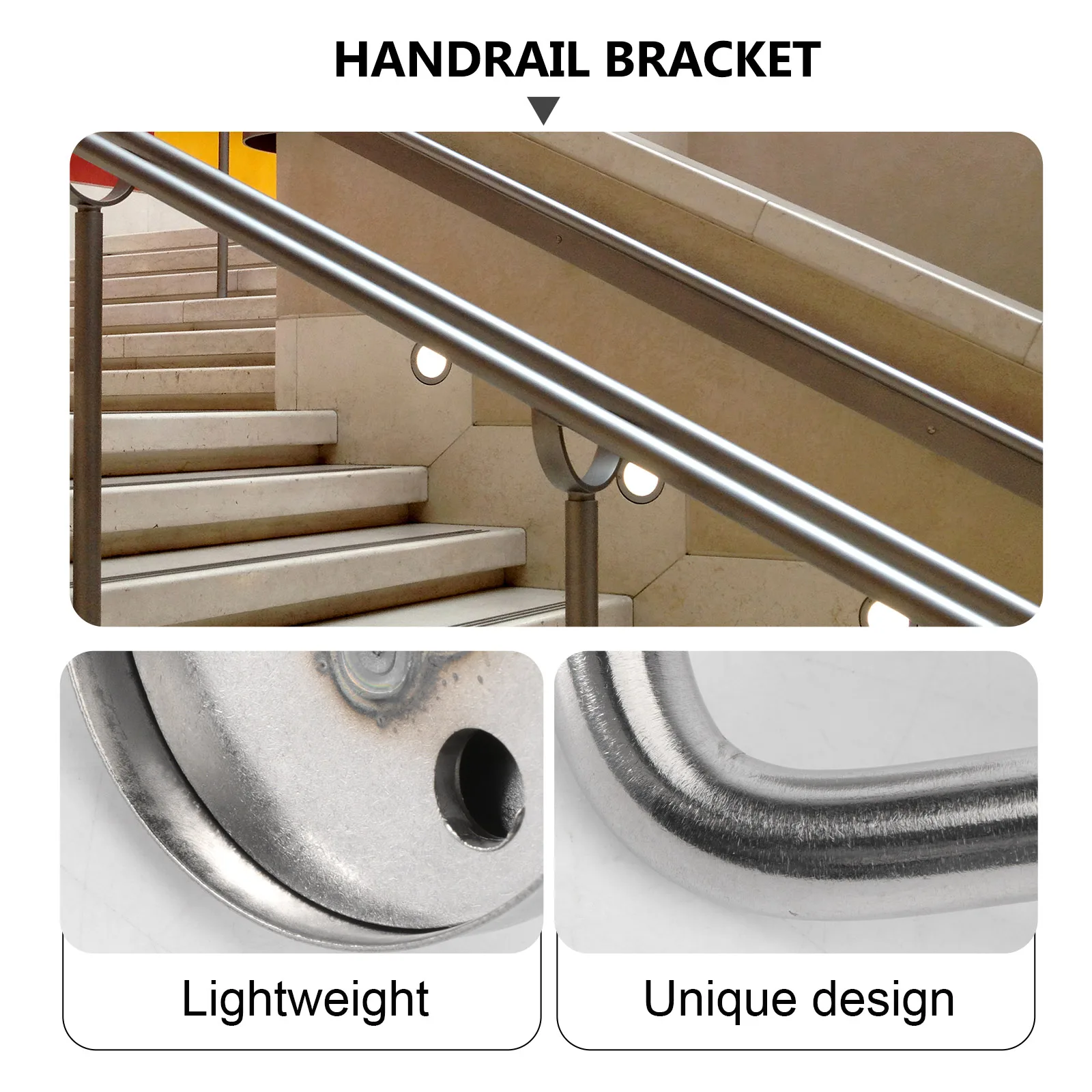 

Stainless Steel rail Bracket Durable Anti corrosion Suitable Hotel Restaurant Gym Silver Stair Rail Bracket Metal