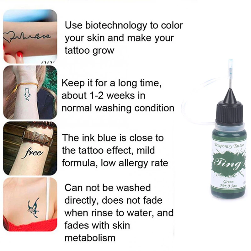 10ML Temporary Tattoo Ink Fruit Gel Body Art Painting Pigment Tattoo Juice Ink