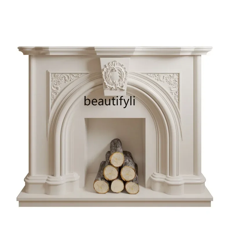 yh Light luxury modern arched fireplace decorative cabinet French solid wood design display cabinet carved exhibition hall B & B