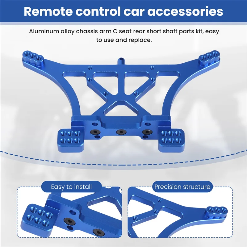 WOWFU-Upgrade Aluminum Alloy Chassis Arm C Seat Rear Stub Axle Parts Kit For 1/10 Traxxas 2WD Slash Rustler Stampede Parts