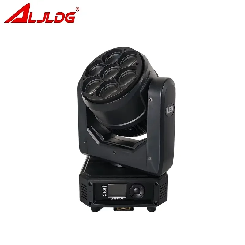 New 7*40W Seven Bee Eye Stage Coloured Light With Head-shaking Colouration and Flickering Effect RGBW LED Zoom Moving Head