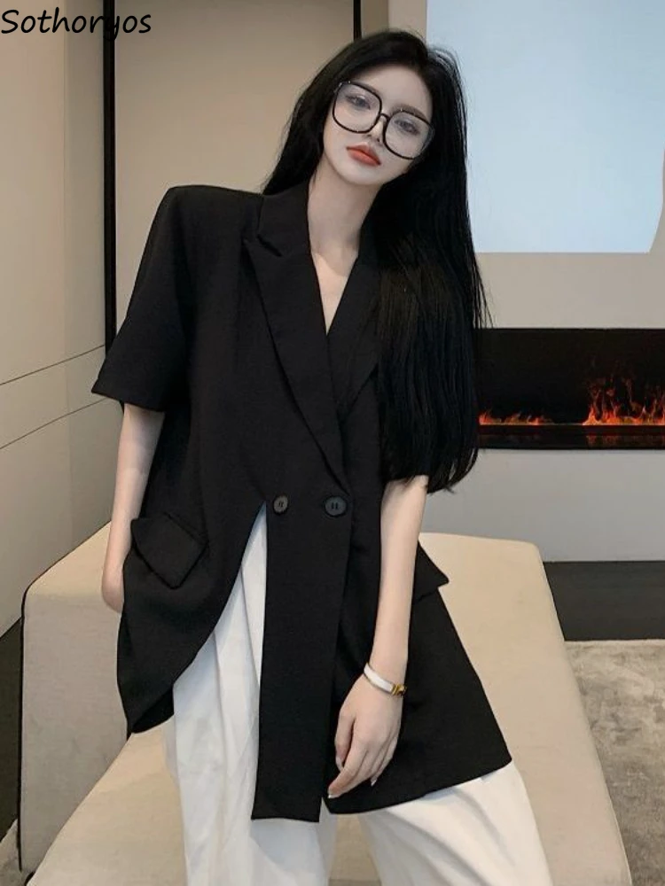 

Blazers Women Tender Simple Solid Design Leisure Loose Summer All-match Temperament Cozy Daily Ladies High Street Korean Style