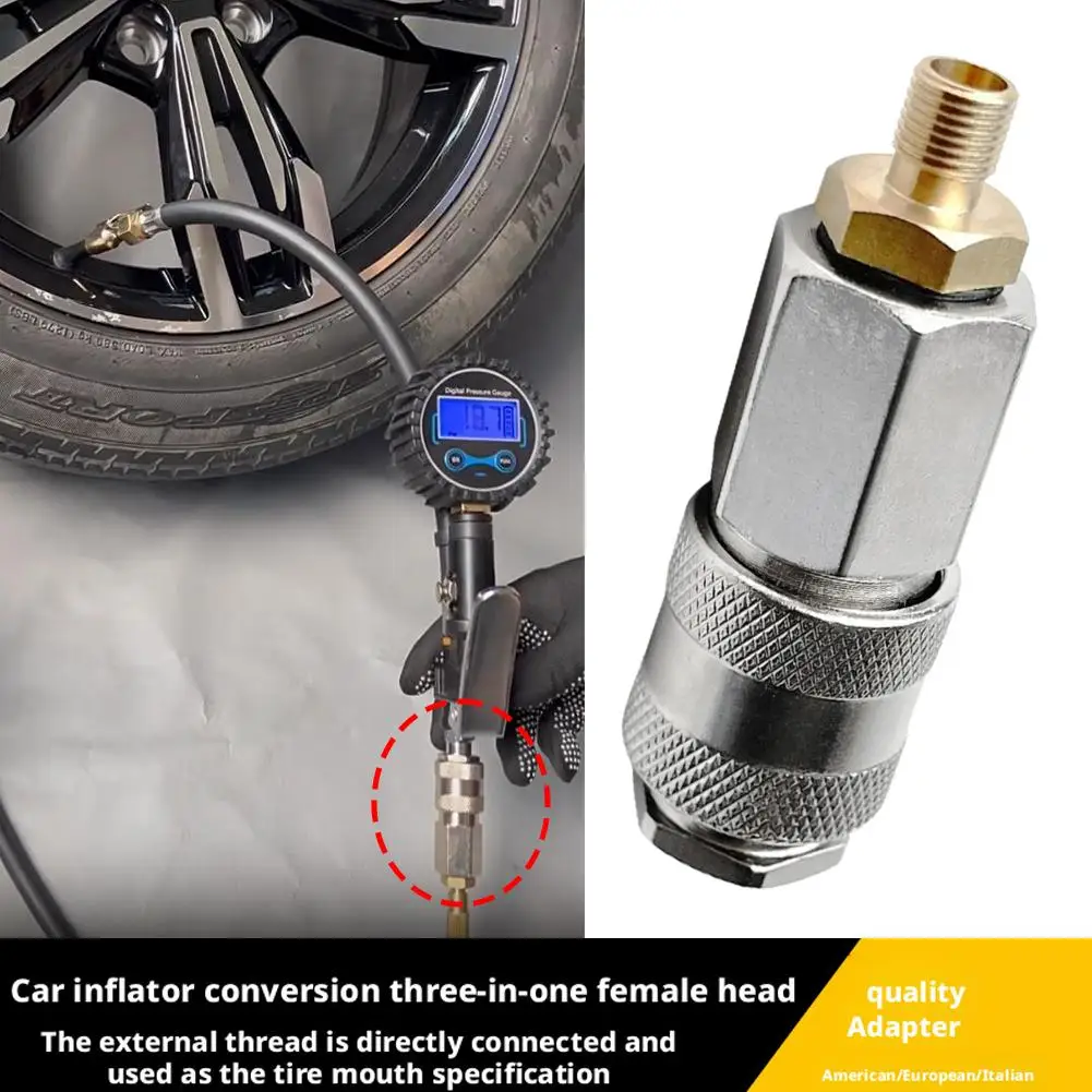 Car Tyre Wheel Inflatable Quick Connector Air Thread Adapter Fast Repair Conversion Type Tools Head Nozzle Tire Accessory C Z7M3