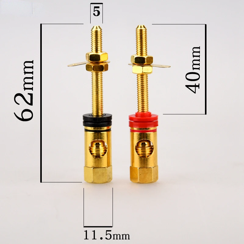 2/4/8pcs Speaker DIY Lengthen Terminal Connector Binding Post HIFI Amplifier Pure Cupper Gold-plated Banana Socket