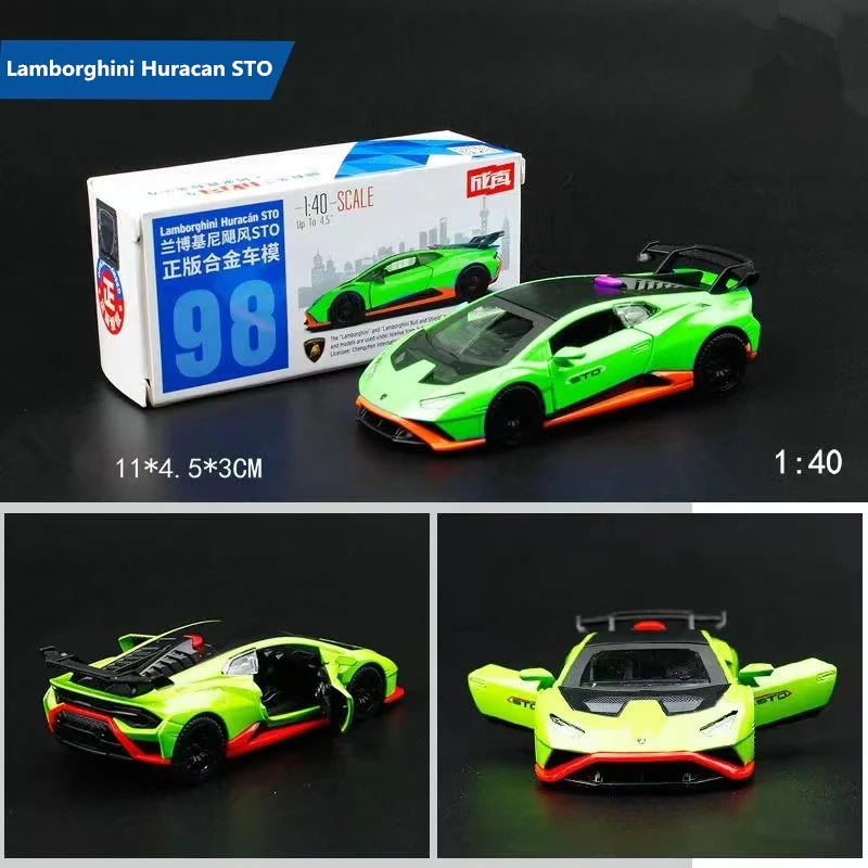 Lamborghini Huracan STO supercoche de aleación, vehículos de juguete, modelo de coche, juguetes de colección, adornos para niños, regalo, 1:40, nuevo