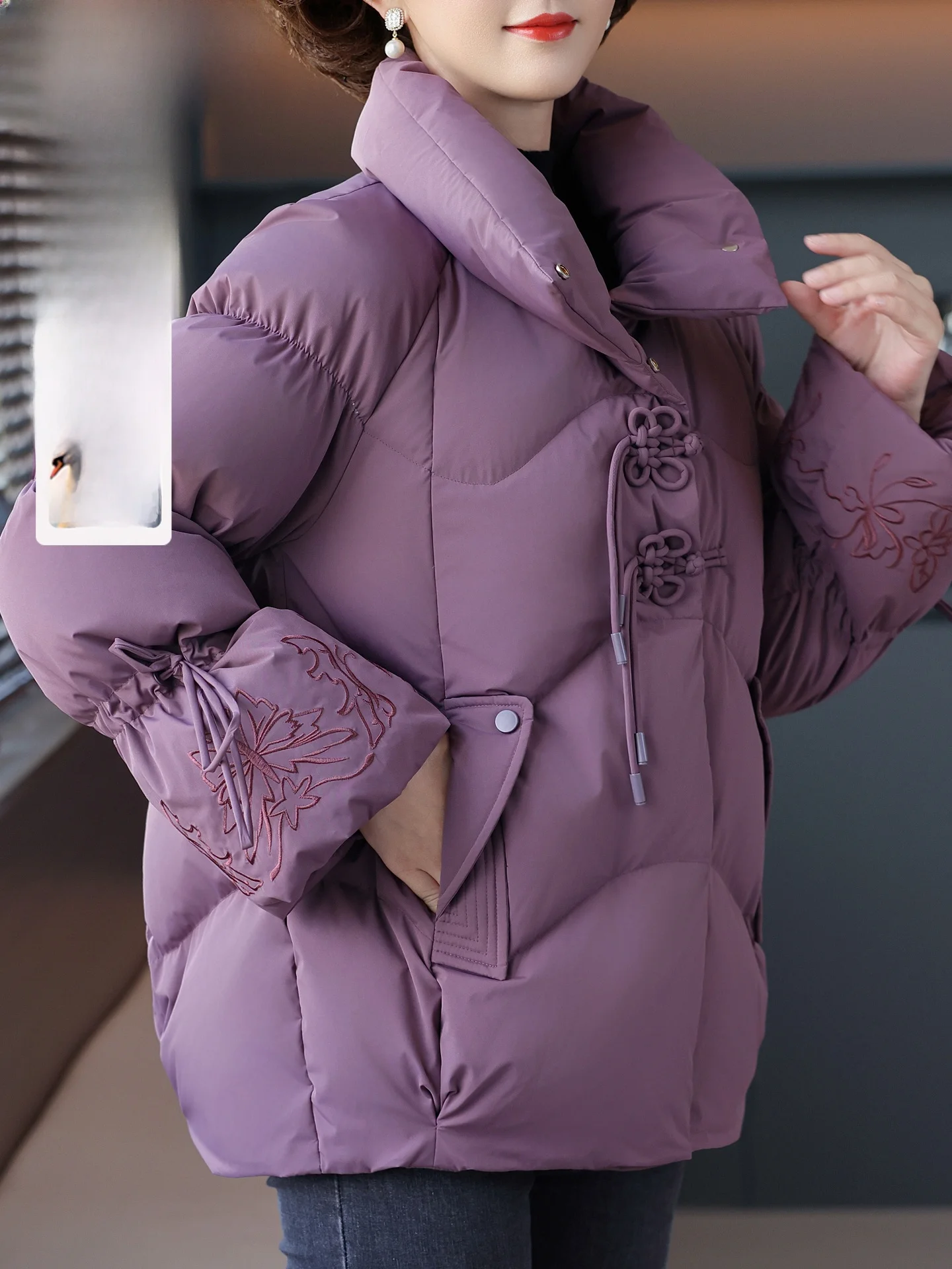 

Sli Warm Du down Jaet Women's Winter Coat Faionable ly Women's Cotton Padded Coat Stand Collar Zipper Closure