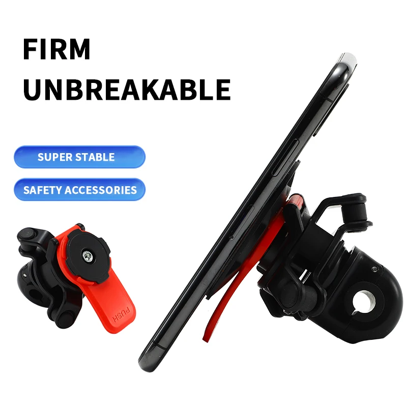 Rearview Mirror Phone Holder, Universal Bracket with Shock Absorber Suitable for Most Motorcycles and Bicycles.