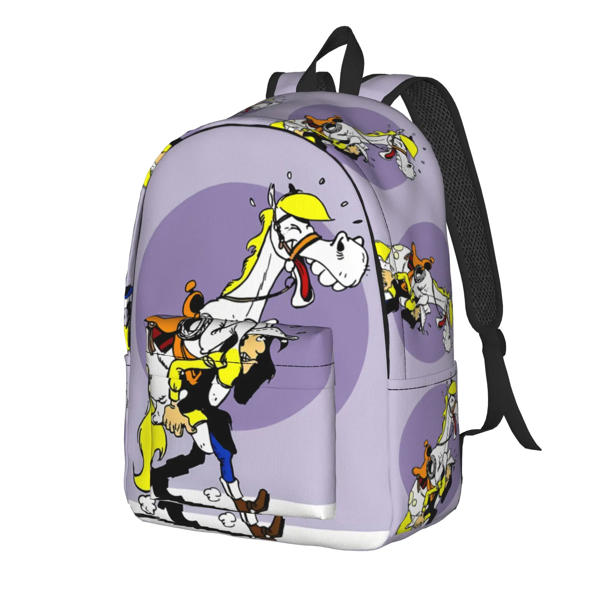 Agile Lucky Luke Jumping Action Backpack  Outdoor Style Backpacks Unisex Colorful Pattern School Bags Style Rucksack