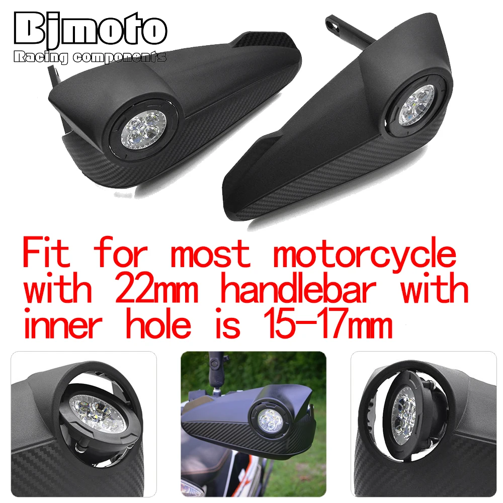 

Bjmoto motorcycle Racing Big Led Handguards Hand Guard Light for EXC CRF YZF ATV Dirtbike 28mm 22mm Handbar Fat Handlebar