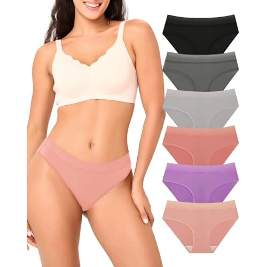

BAMBOO COOL Womens Underwear Bikini Underpants Hipster Ladies Panties Soft Stretch Breathable Panties for Women, 5-Pack