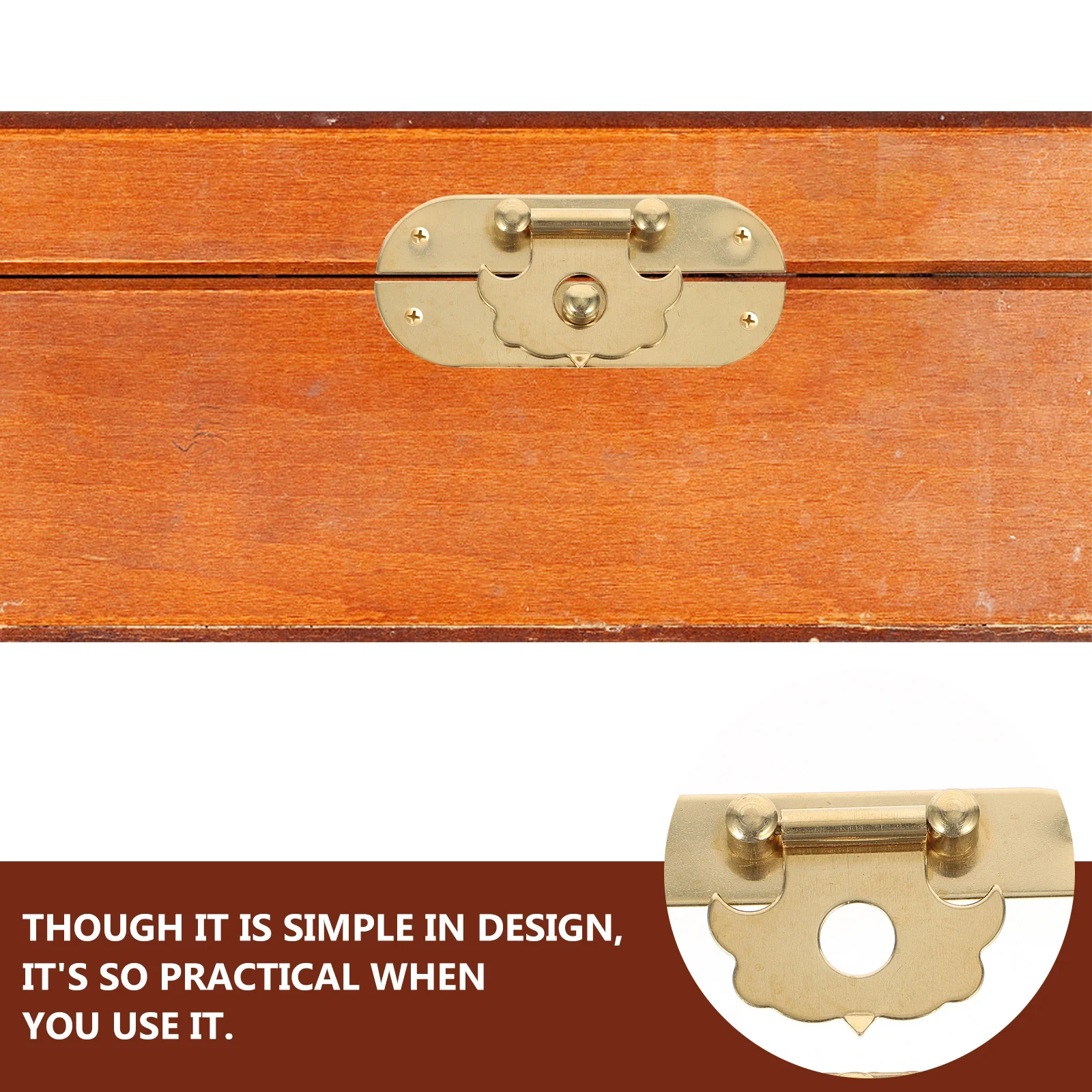 

Box Latch Copper Jewelry Box Hasp for Wooden Case Cabinet Trunk Repair Decorative Vintage Buckle Hardware
