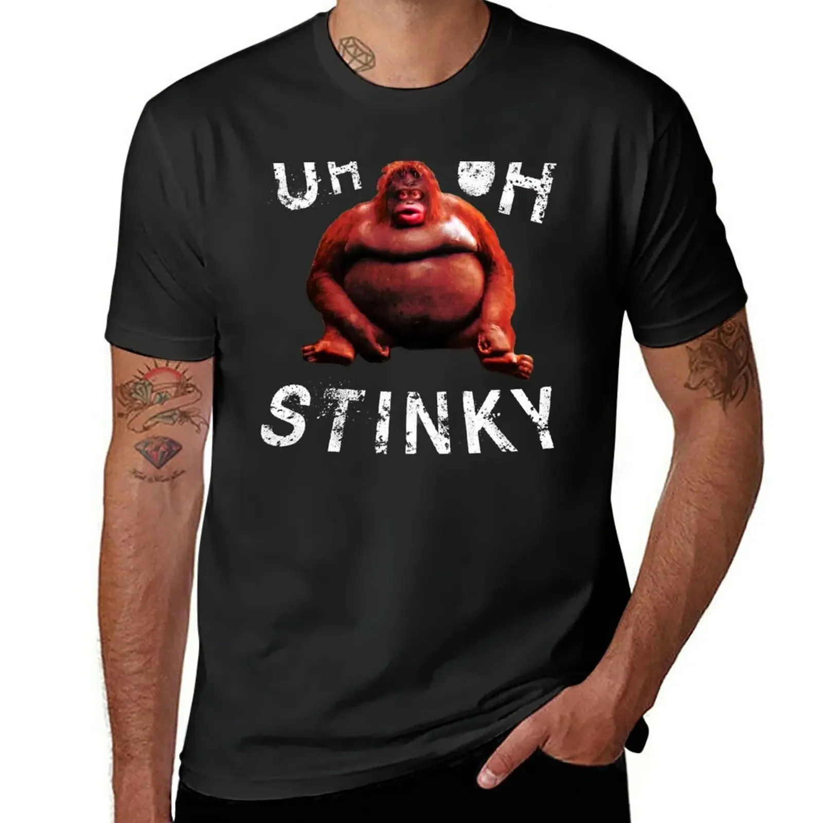 New Uh Oh Stinky Le Monke Funny Dank Meme T-Shirt t shirt man anime Short t-shirt korean fashion mens big and tall t shirts