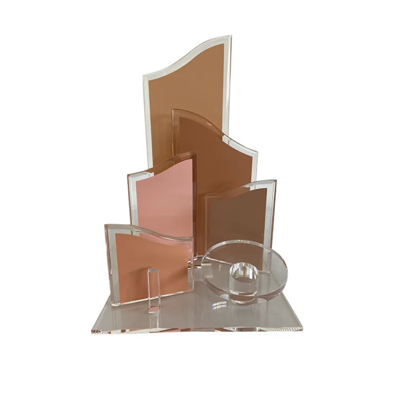 High Luxury Acrylic Cylinder Countertop Merchandiser Acrylic Cosmetic Perfume Display Stand Racks