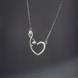 Fashion Crystal Love Heart Charm Pendant Necklace for Women Girl Fashion Clavicle Chain Choker Jewelry Party dz230
