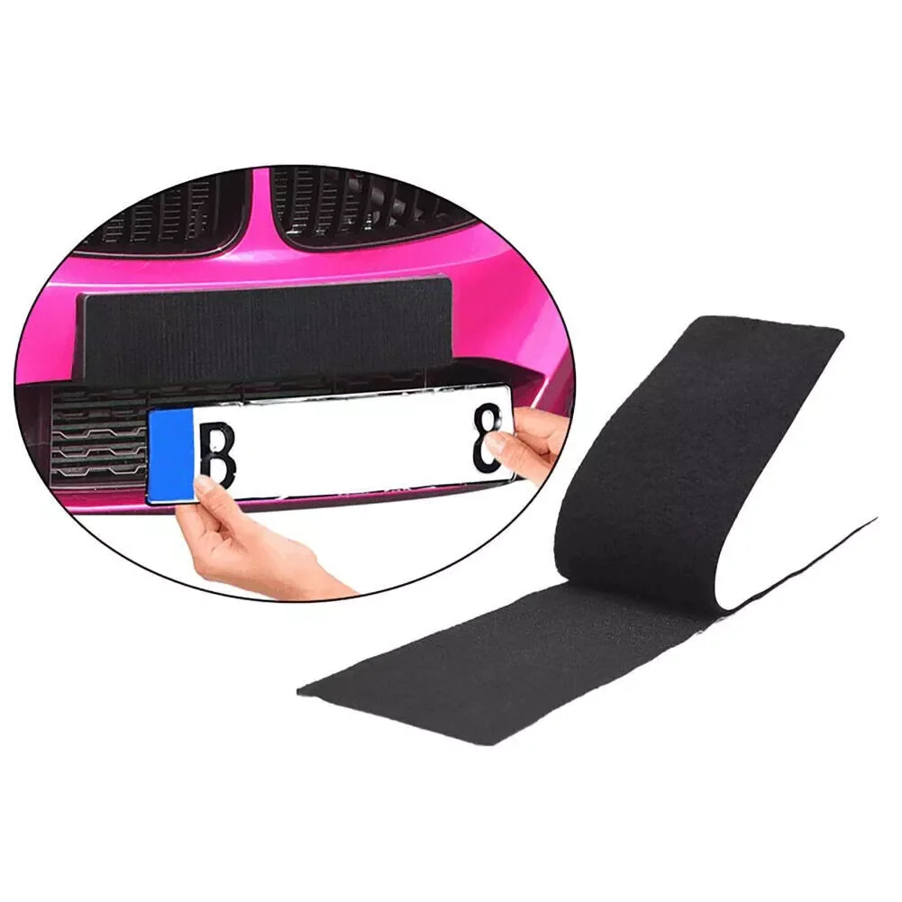 1Set Velcro Adhesives Licenses Plate Holder Frameless Black Weather-proof Number Plate Holder for Vehicles/Car/SUV Accessories