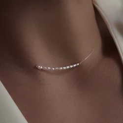 Vintage Fashion Gold Color Simple Shaped Artificial Pearl Peach Chain Elegant For Womens Simple Classic Necklace Jewelry Gift