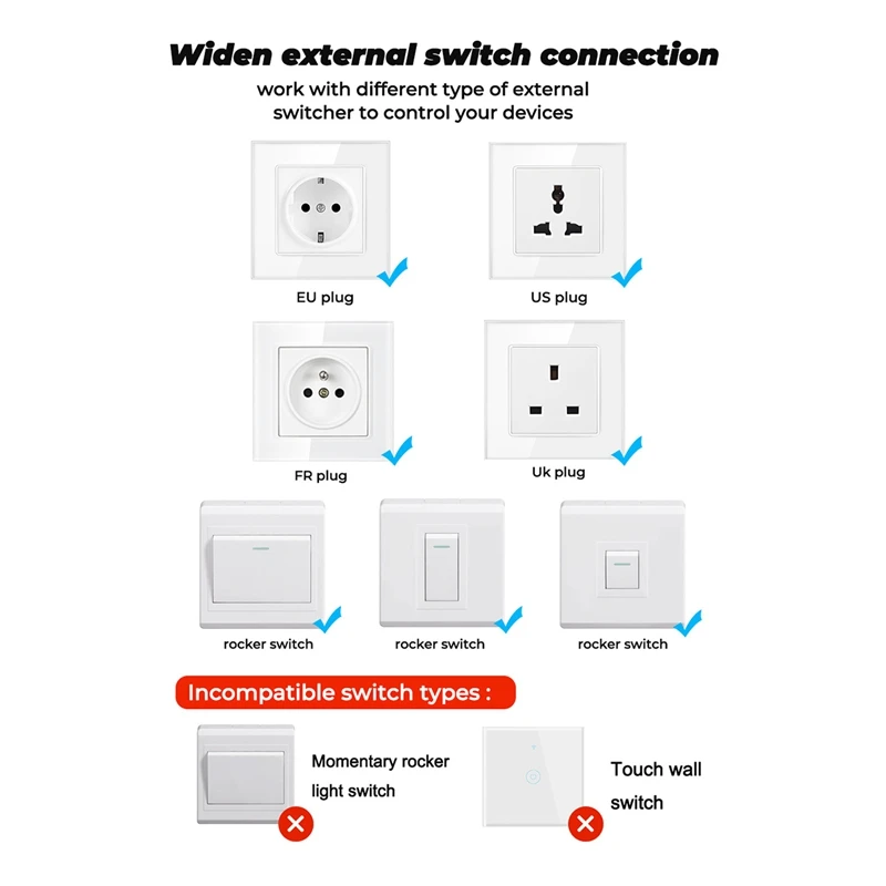 2CH Tuya Wifi Switch Fan Controller Smart Home Stepless Speed Switch Voltage Regulator For Alexa Google Smart Life Black Durable