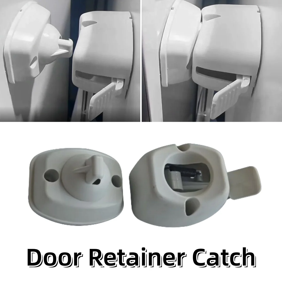 RV Door Retainer Catch Latch Holder Compartment Clips White Plastic Exterior For Coachman Elddis Caravan Motorhome Campervan