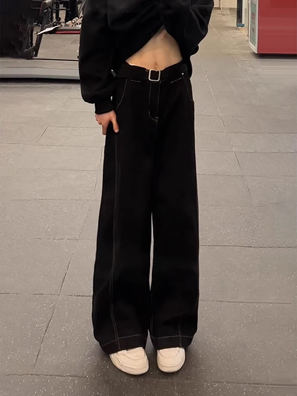

American Sle Bla Knife Men's Jeans Straight Loose Slimming Wide Leg Pants Casual Faionable Youthful Wear