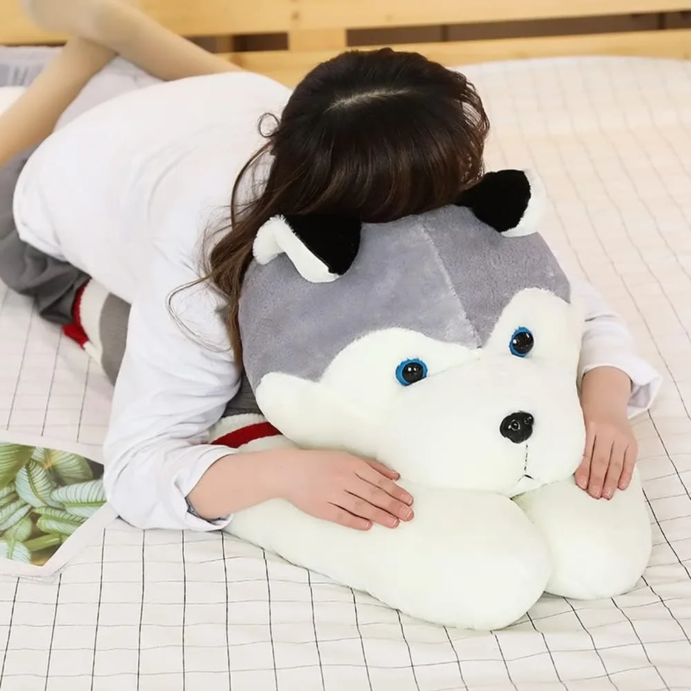 Soft Stuffed Husky Long Pillow - Cartoon Animal Doll Sleeping Pillow Cushion for Home Decor and Kids