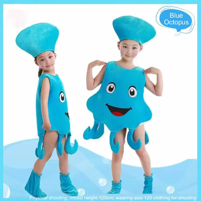 Octopus Performance Suits Adult Child Marine Life Cosplay Costume Performance Clothing Set Hat Clothes Shoe Kids Anime Starfish