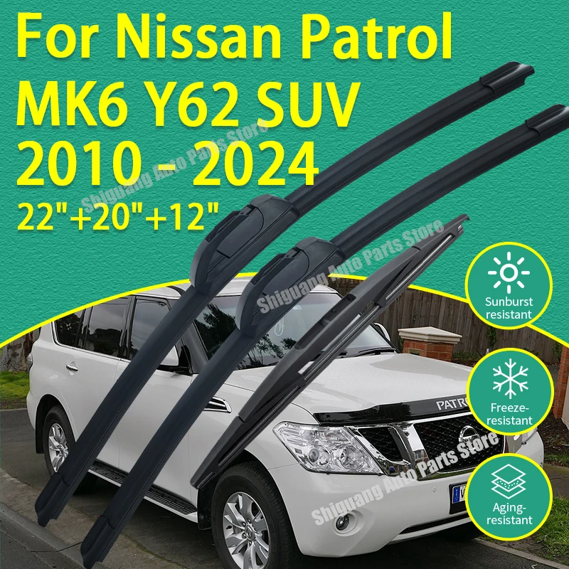 

Front Rear Silicone Coating Wipers for Nissan Patrol MK6 Y62 SUV Armada 2010 - 2024 Car Wiper Windshield Windscreen Accessories