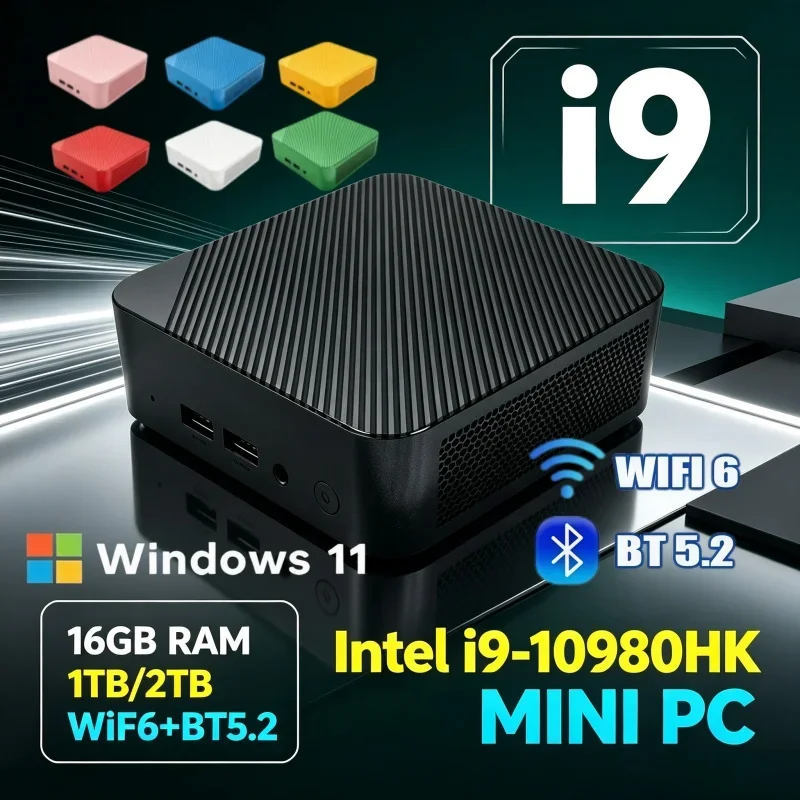 Reliable I9 10980HK Pocket Mini PC 16GB RAM 1/2TB SSD WiFi 2026 New Powerful Work Desktop