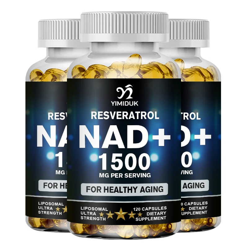 NAD Supplement, 120 Capsules- Liposomal NAD+ Supplement with Resveratrol, Support Cellular Health, Stamina & Healthy Aging