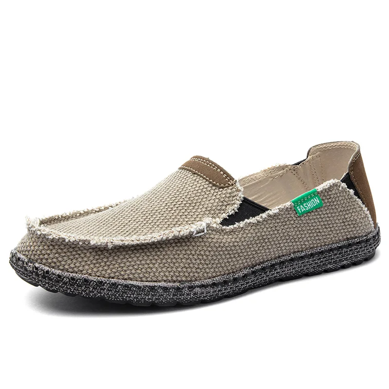 

Summer Retro Men's Canvas Loafers Big Size 48 Brand Boat Shoes For Man Lightweight Flat Slip-on Driving Shoes Man Casual Shoes